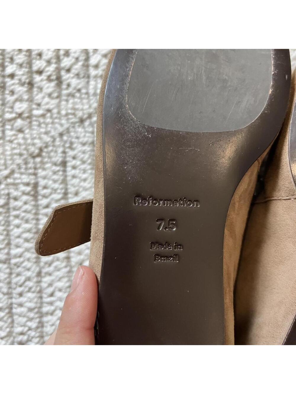 Reformation Bethany Ballet Flats in Farro Suede Studs - Picture 8 of 9